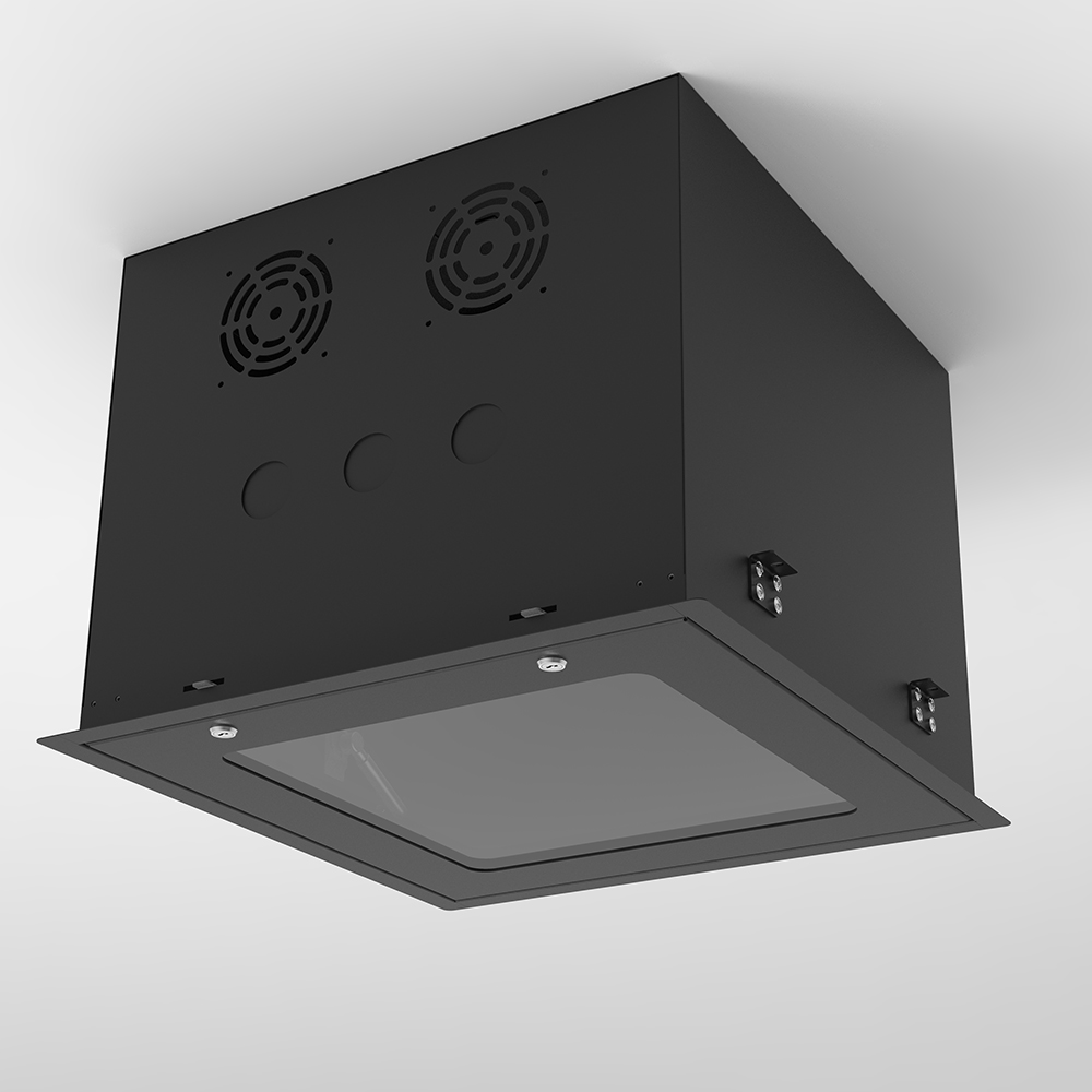 Armoire rack à porte en verre 19 ' encastrée au plafond 9U | Boîtier informatique peu encombrant