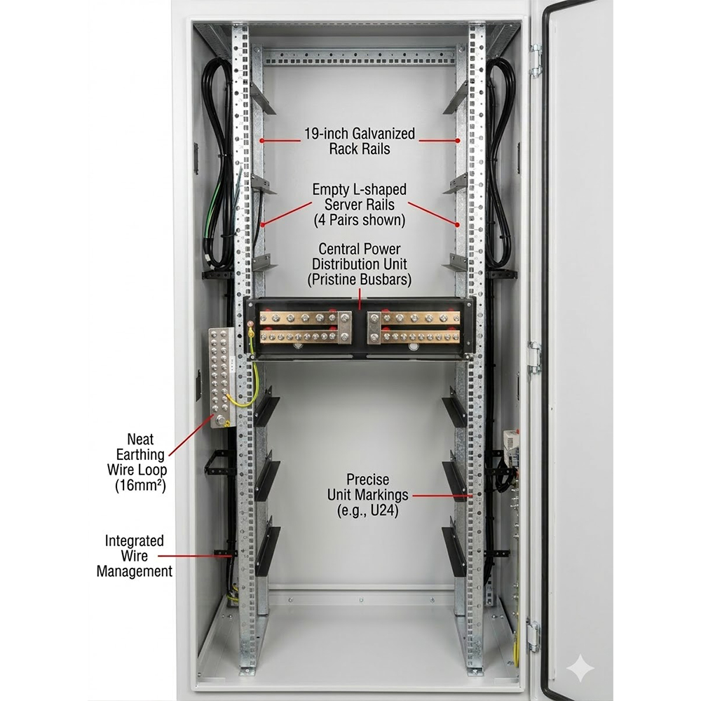 Cabinet extérieur de télécommunication IP65 42U 800×800 avec le climatiseur et le système de surveillance