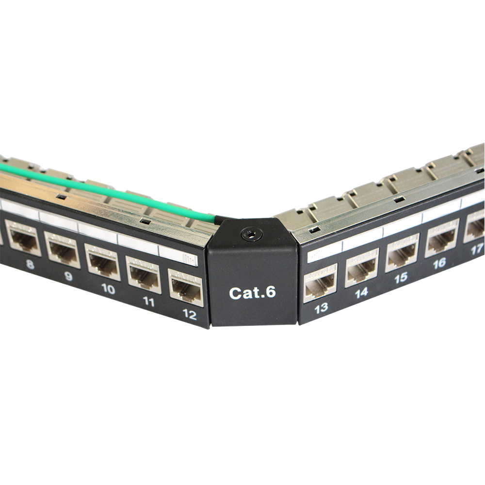  Panneau de brassage CAT6 coudé FTP 1U 24 ports avec prises sans outil