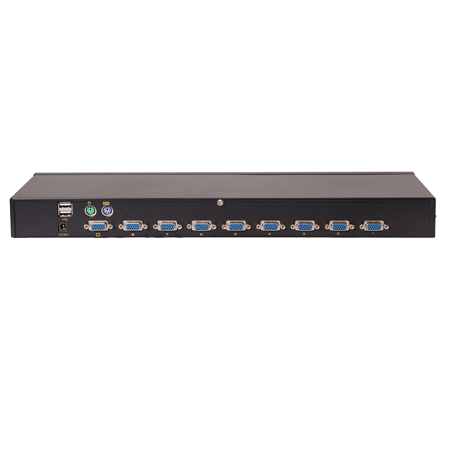 Commutateur KVM VGA 8 ports 1U 19'', modèle autonome, haute résolution