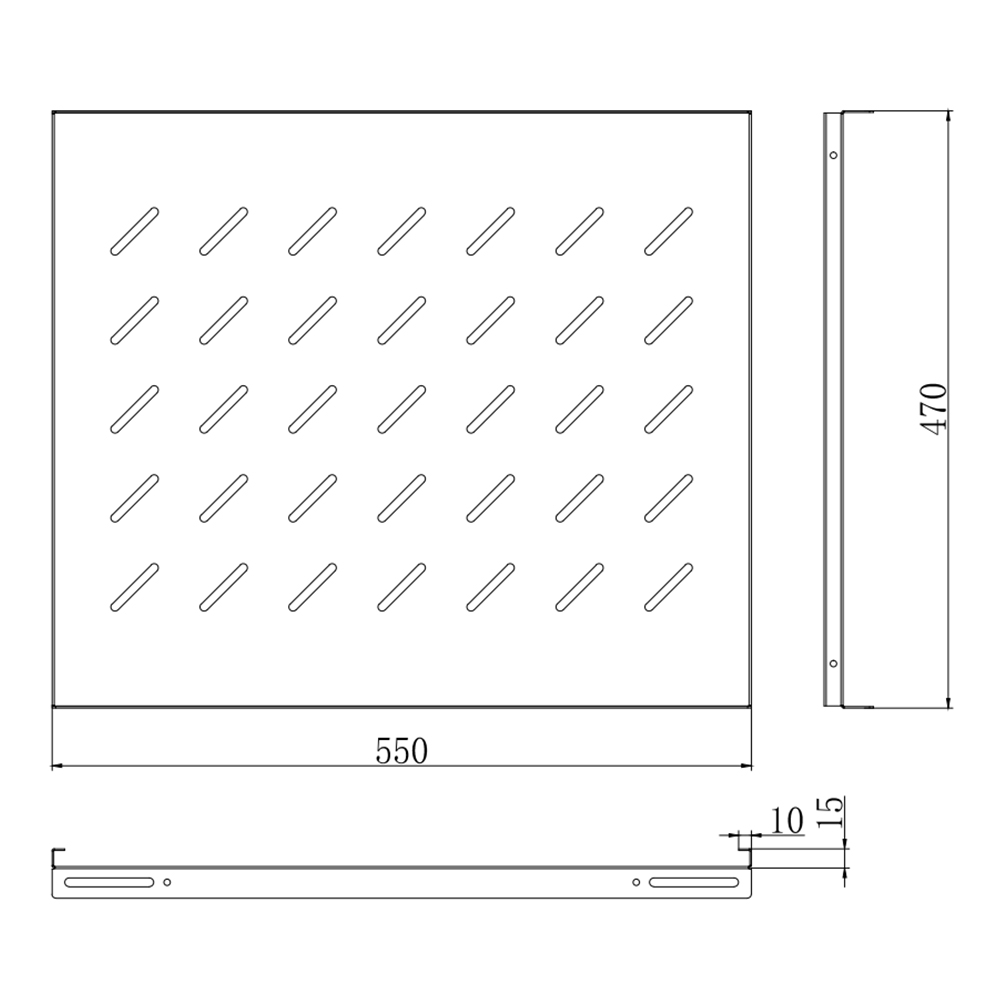 Étagère fixe ventilée de 19 pouces pour armoire réseau