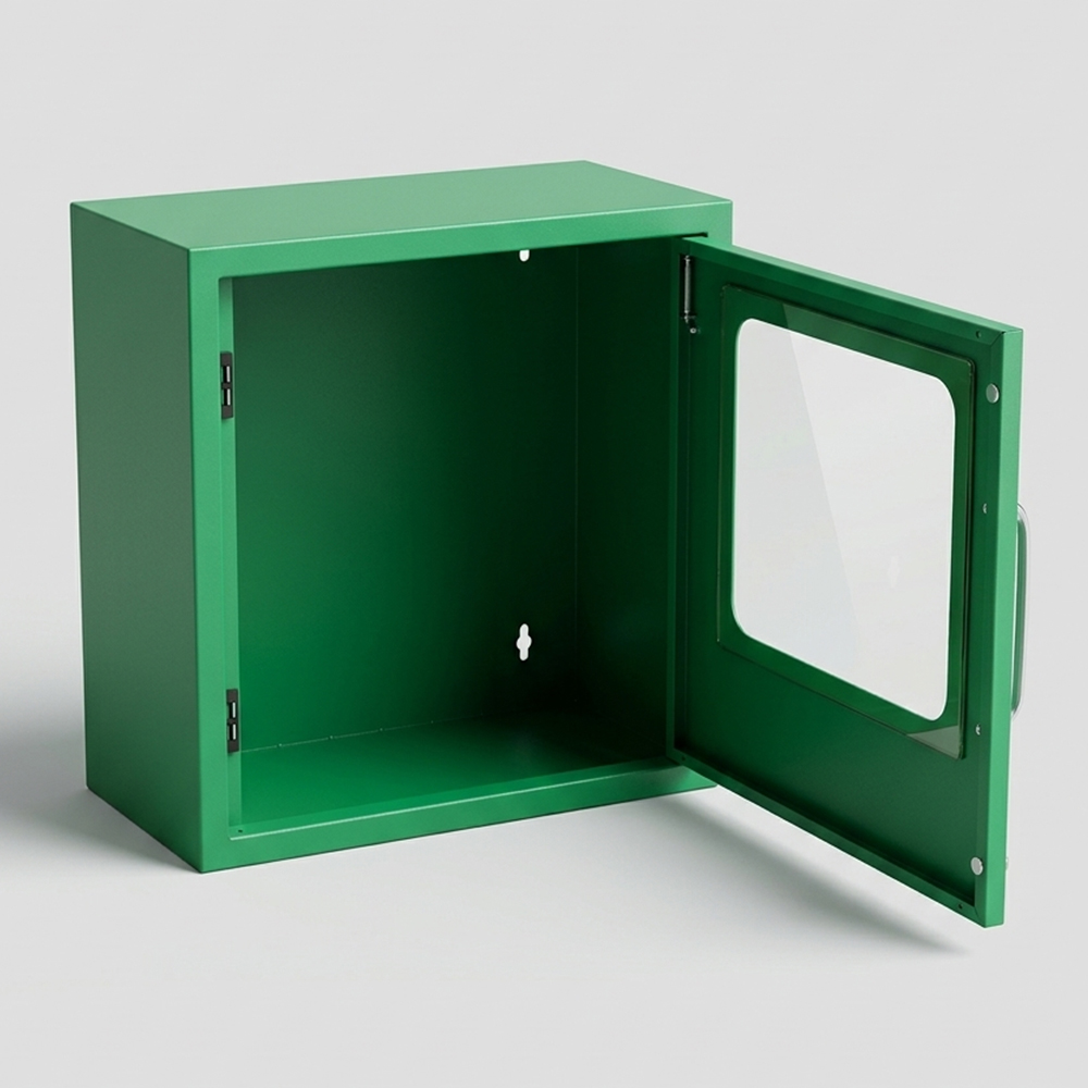 Armoire de rangement murale en acier avec porte vitrée – Fermeture magnétique, 380 × 210 × 382 mm