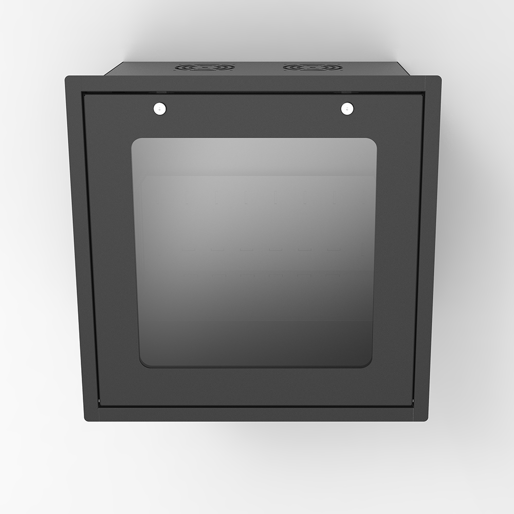 Armoire rack à porte en verre 19 ' encastrée au plafond 9U | Boîtier informatique peu encombrant