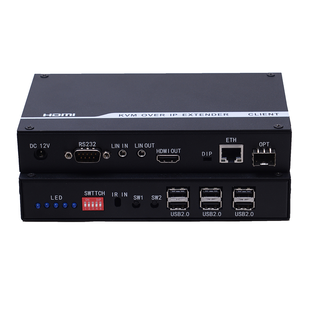 Extension de réseau optique KVM OVER IP HDMI sans perte