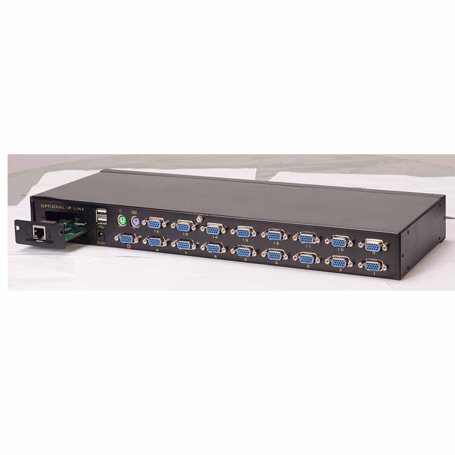 Commutateur KVM VGA 8 ports 1U 19'', modèle autonome, haute résolution