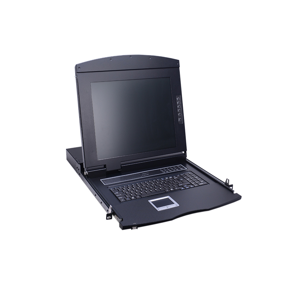 Console de commutation KVM LCD à port VGA de 17 pouces avec écran TFT haute résolution