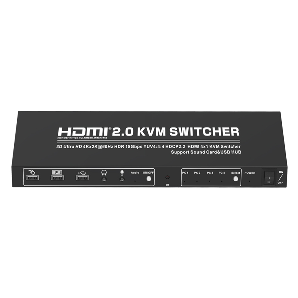 Nouveau Commutateur KVM 4x1 HDMI 4 Ports 3840x2160 @ 30Hz