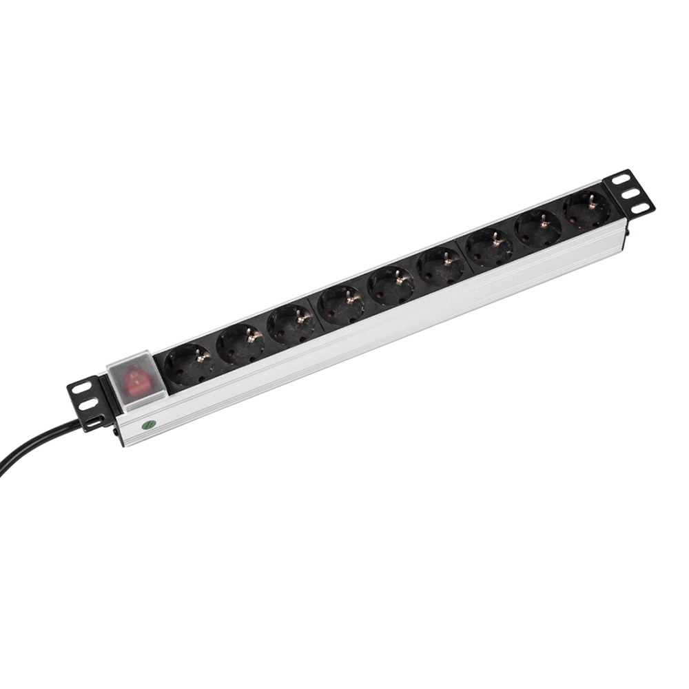 Boîtier aluminium 1U Schuko Euro utilisé 16A PDU