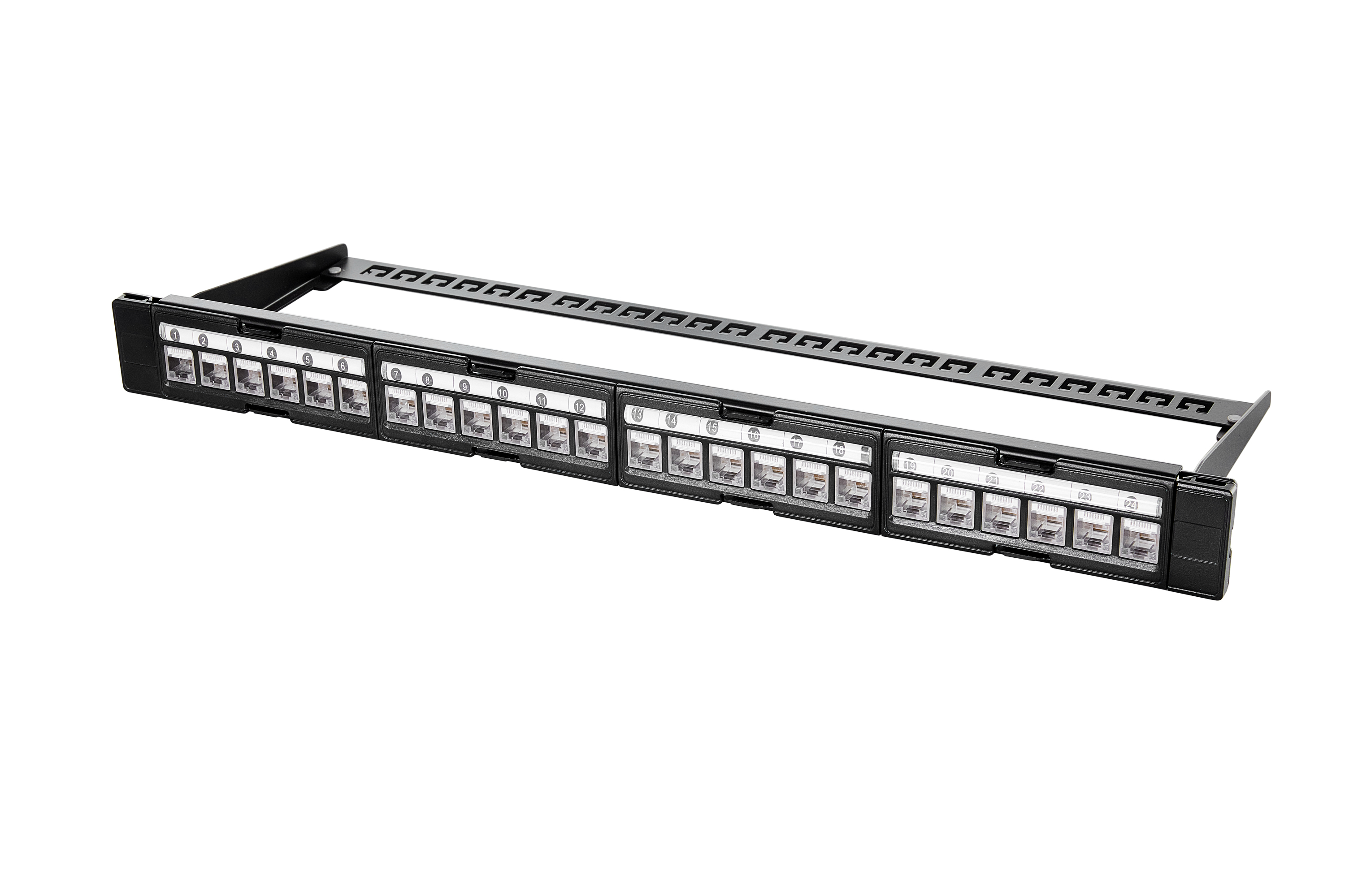 Panneau de brassage Cat6 à pleine charge 1U 24 ports