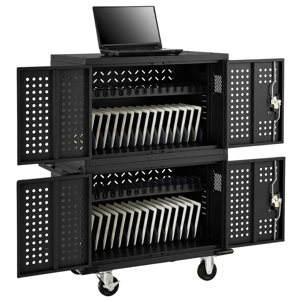 Chariot de chargement à 32 voies pour ordinateurs portables et Chromebooks avec options de chargement intelligent
