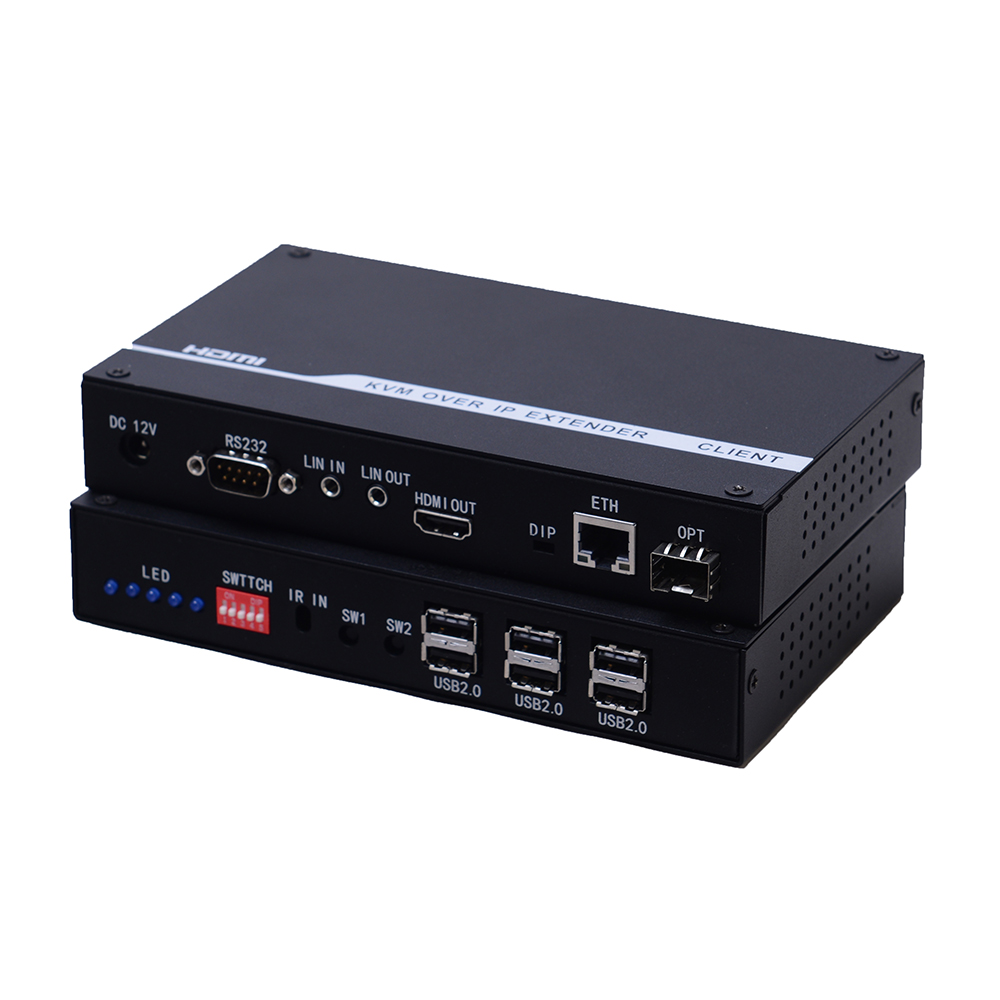 Extension de réseau optique KVM OVER IP HDMI sans perte