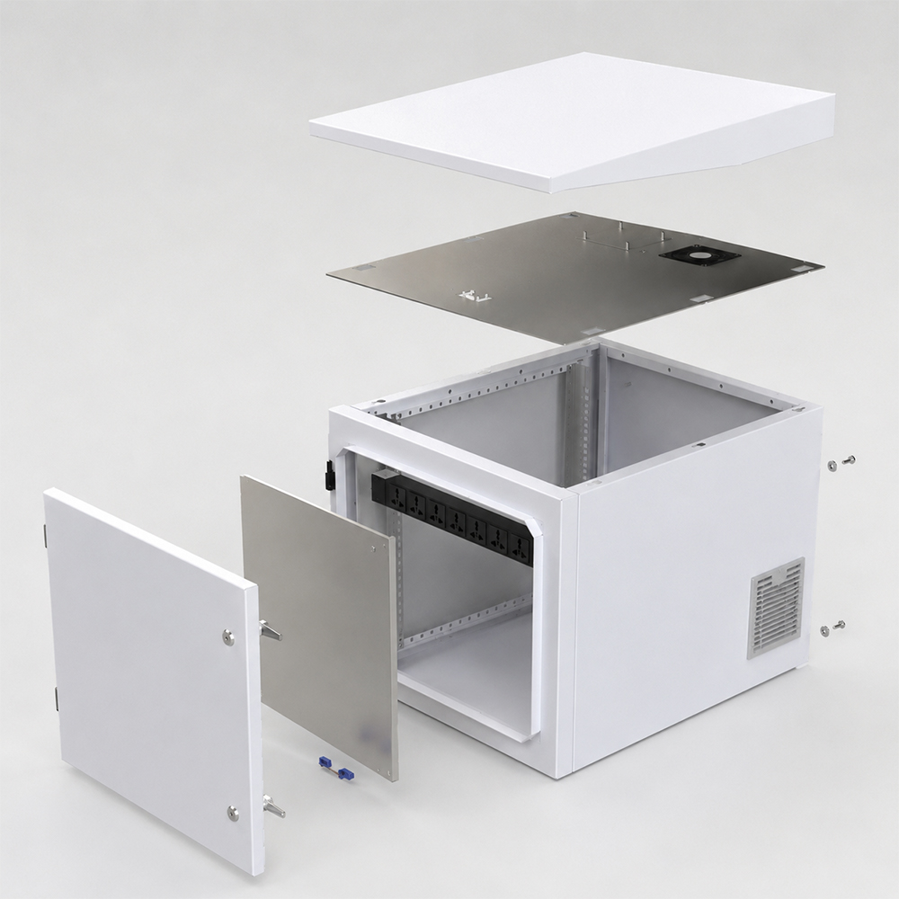 Le Cabinet extérieur Polonais de clôture des télécoms IP55 a monté 11U 600x780mm avec le toit en pente
