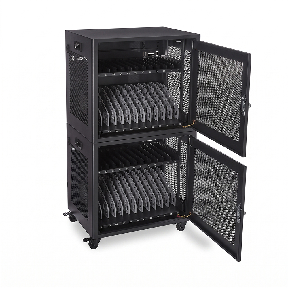 Armoire de chargement pour 12 appareils, taille mini pour ordinateur portable et Chromebook, 110/220 V AC | WebiT WB-CC-XS